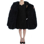 Dolce & Gabbana Black Goat Fur Shearling Long Jacket Coat SIG12483-1