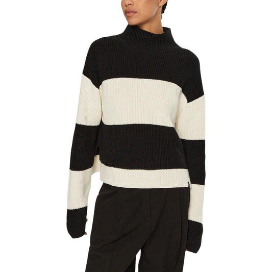 Calvin Klein Jeans Black And White Cotton Sweater Calvin Klein Jeans Black