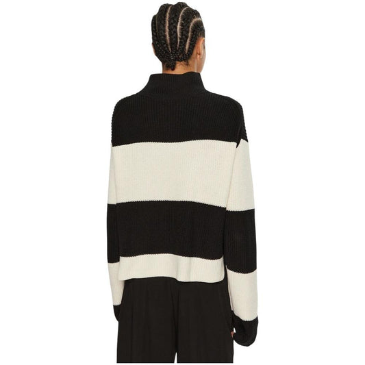Calvin Klein Jeans Black And White Cotton Sweater Calvin Klein Jeans Black