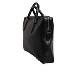 Dolce & Gabbana Black Calfskin Leather Heat Pressed Logo Briefcase Bag