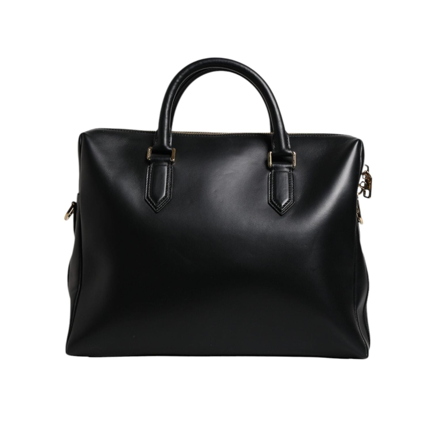 Front view with bag zipped and handles upright.