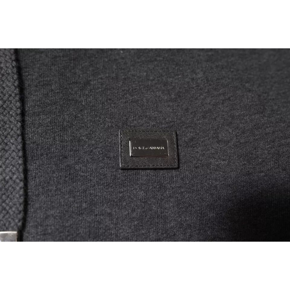 Dolce & Gabbana Gray Logo Full Zip Hooded Sweatshirt Sweater TSH878552-46