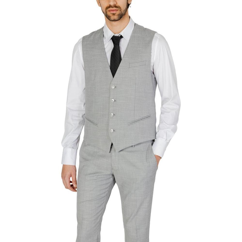 Antony Morato Gray Polyester Waistcoat AN-13372700136-IT54 | XXL