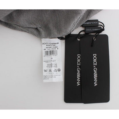 Dolce & Gabbana Gray Crewneck Pullover Silk Sweater