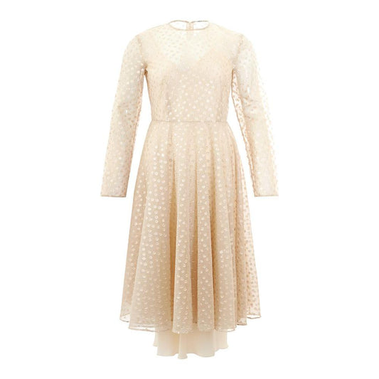 Lardini Beige Cotton Elegance Dress Lardini Wheat