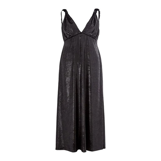 Lardini Elegant Polyester Black Dress Lardini Dark Slate Gray