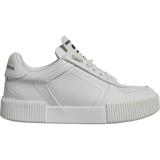 Dolce & Gabbana White Miami Leather Low Top Sneakers Shoes LA12420-36