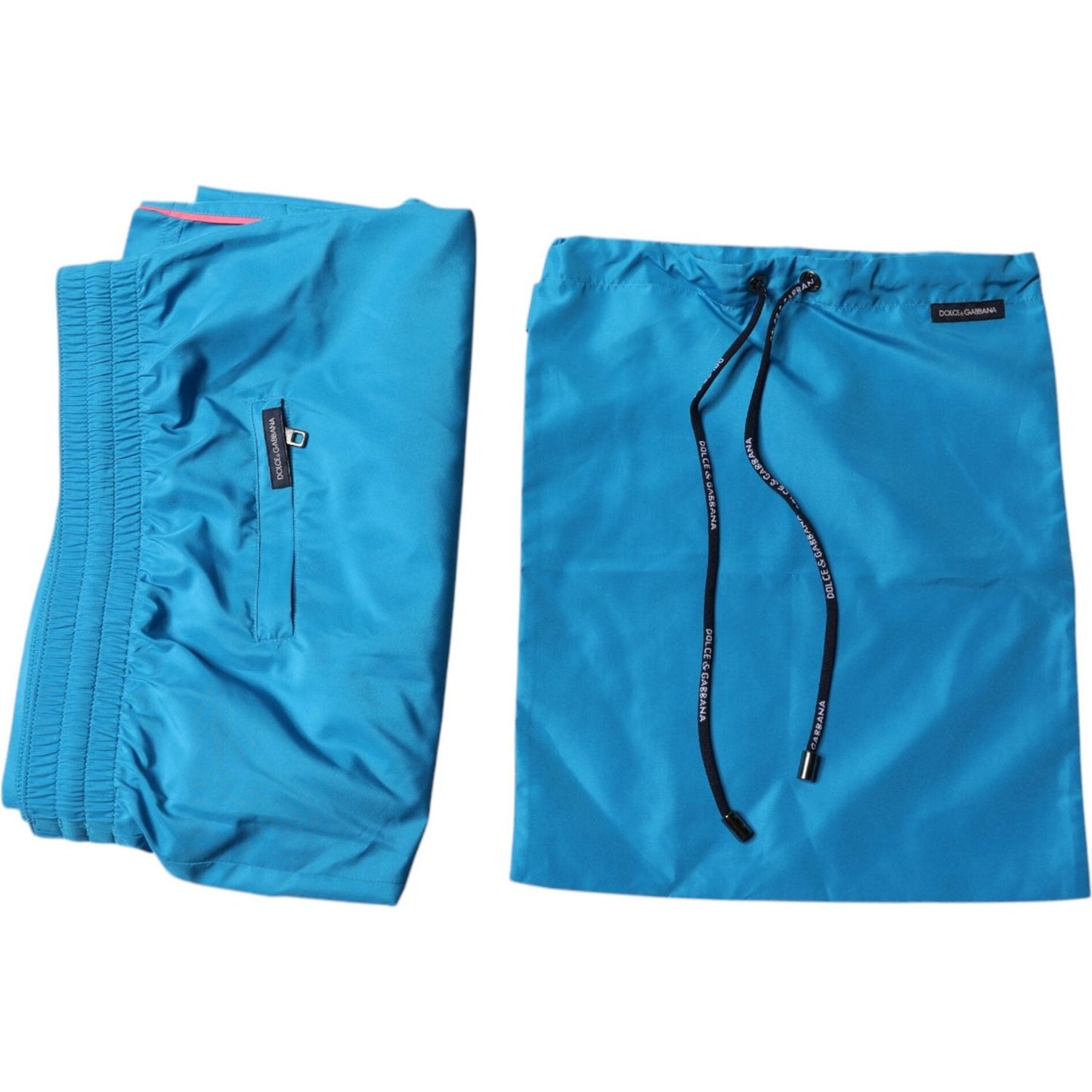 Dolce & Gabbana Turquoise Logo Beachwear Shorts 2Pc Swimwear BIK1886-10