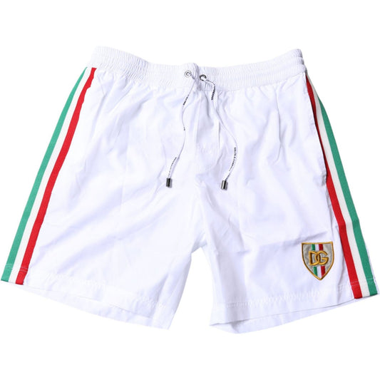 Dolce & Gabbana White Stripes Beachwear Shorts 2Pc Swimwear BIK1904-4