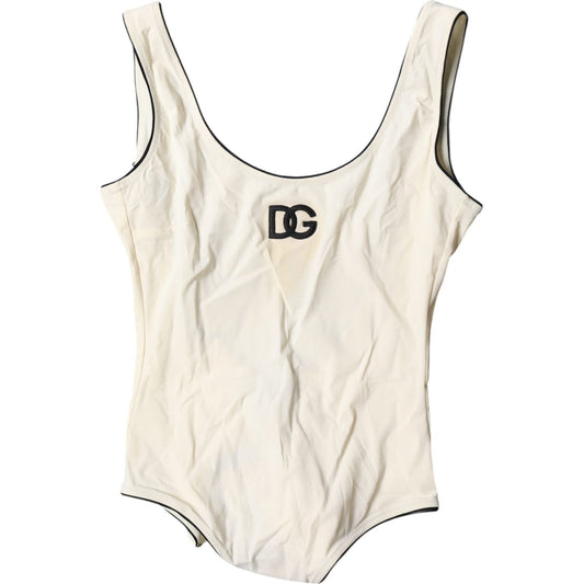 Dolce & Gabbana White Black Logo One Piece Beachwear Swimwear BIK1998-2