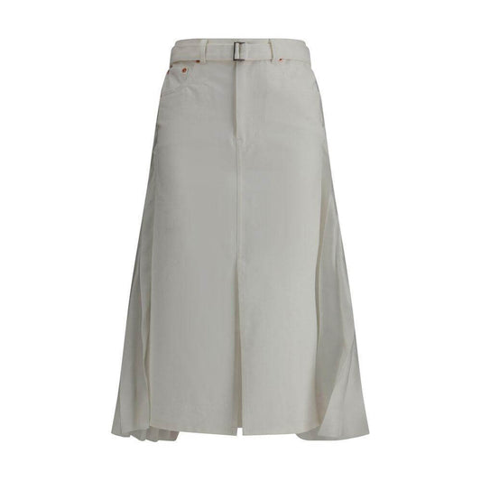 Sacai Denim plissè midi Skirt Sacai Dark Gray
