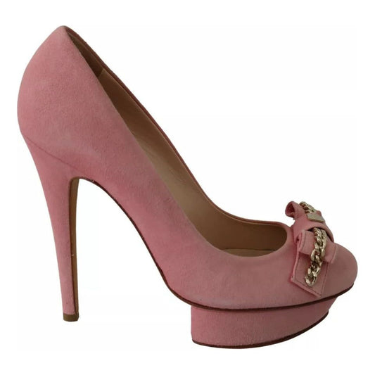 Elisabetta Franchi Pink Bow Stiletto Heel Pumps Shoes LA8365-36