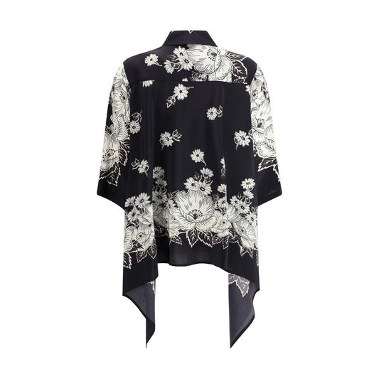 P.A.R.O.S.H. Asymmetric Floral print Shirt P.A.R.O.S.H. Light Gray