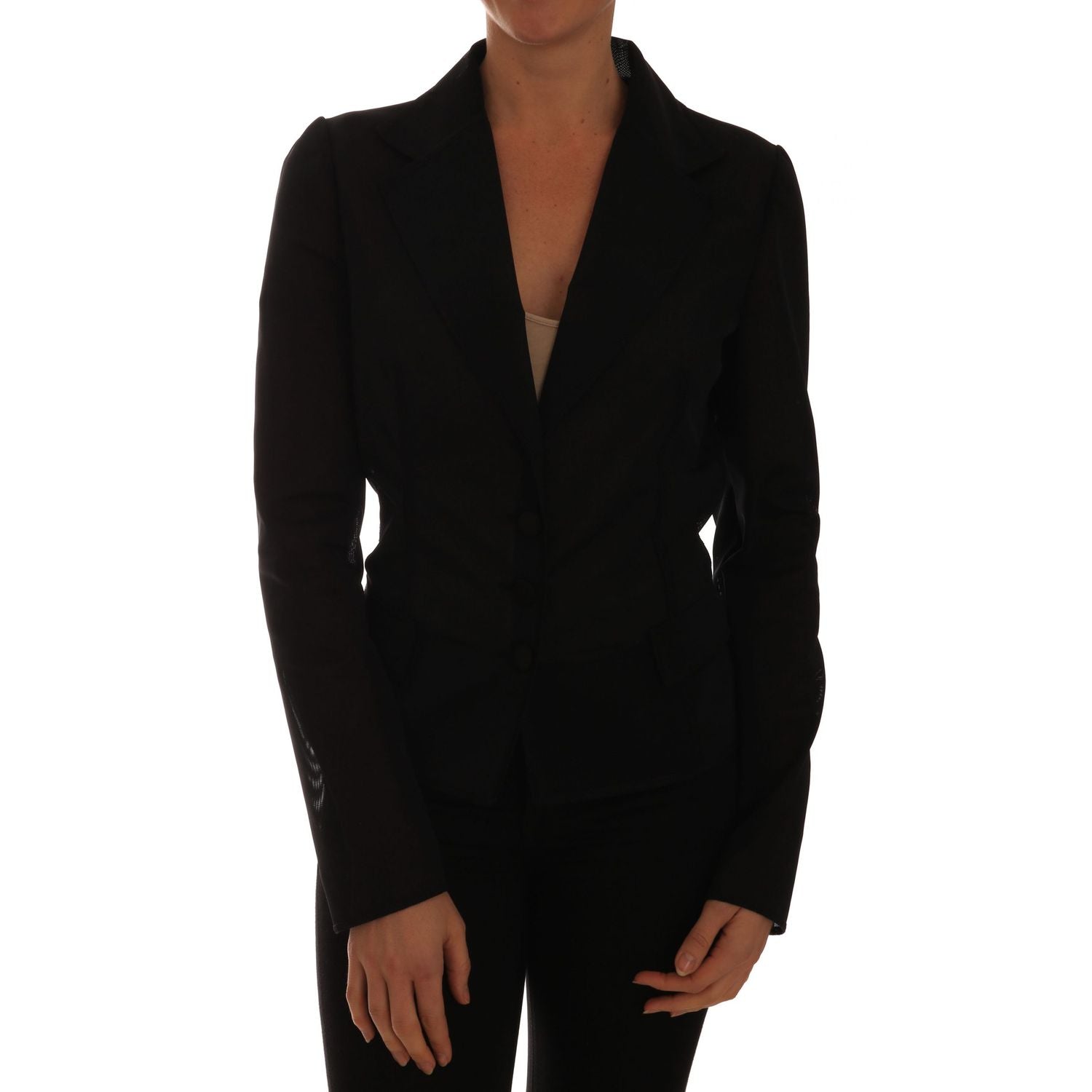 Dolce & Gabbana Black Nylon Net Blazer Jacket