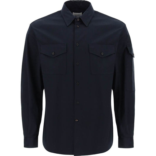 Alexander Mcqueen shirt with logo band on the sleeve Shirts Alexander Mcqueen Black
