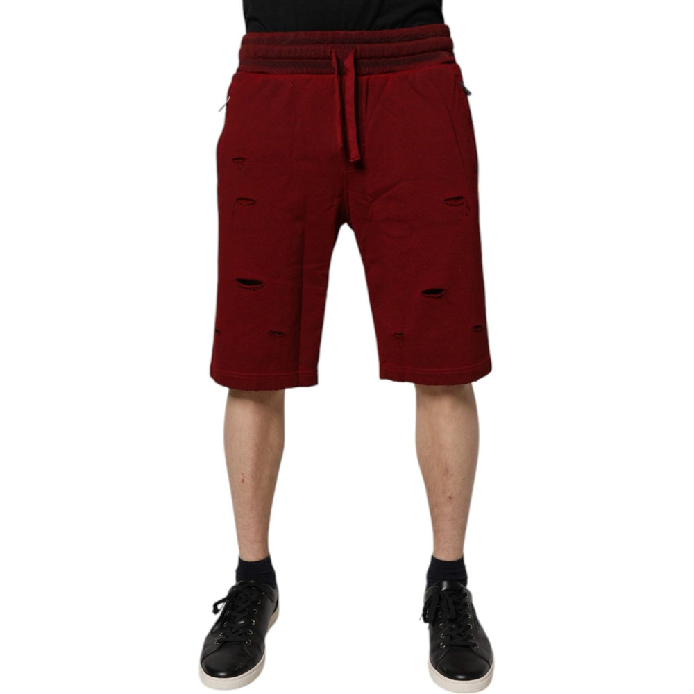 Dolce & Gabbana Bordeaux Cotton Bermuda Men Sweatshorts Shorts PAN76186-50