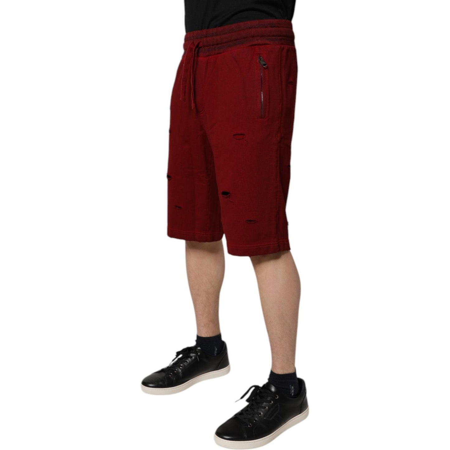 Dolce & Gabbana Bordeaux Cotton Bermuda Men Sweatshorts Shorts PAN76186-50