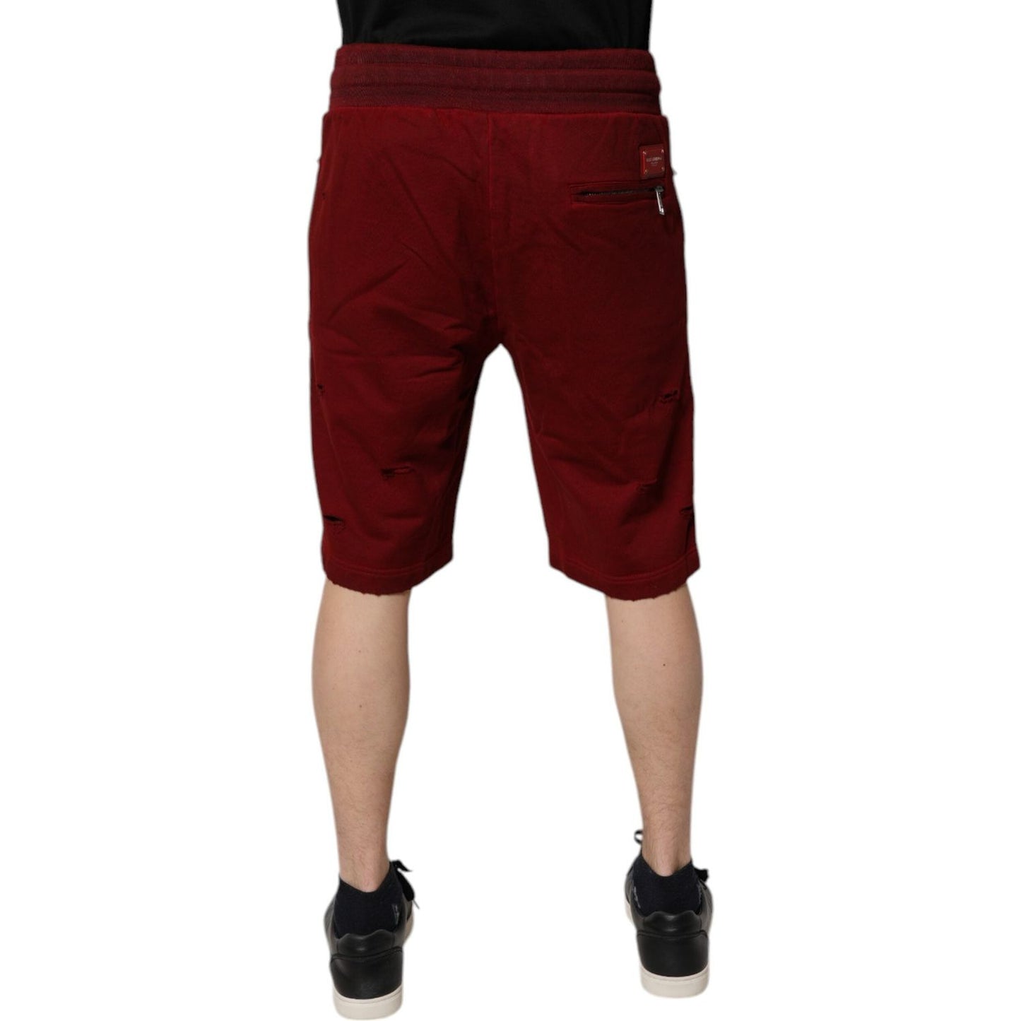 Dolce & Gabbana Bordeaux Cotton Bermuda Men Sweatshorts Shorts PAN76186-50