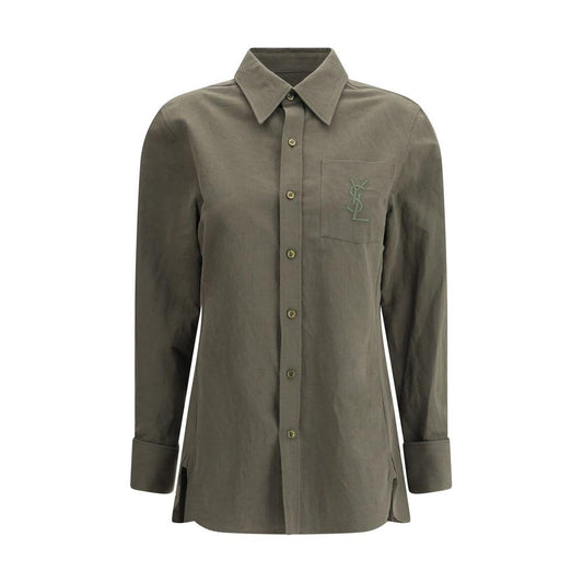 Saint Laurent Cotton and linen Shirt Saint Laurent Dim Gray