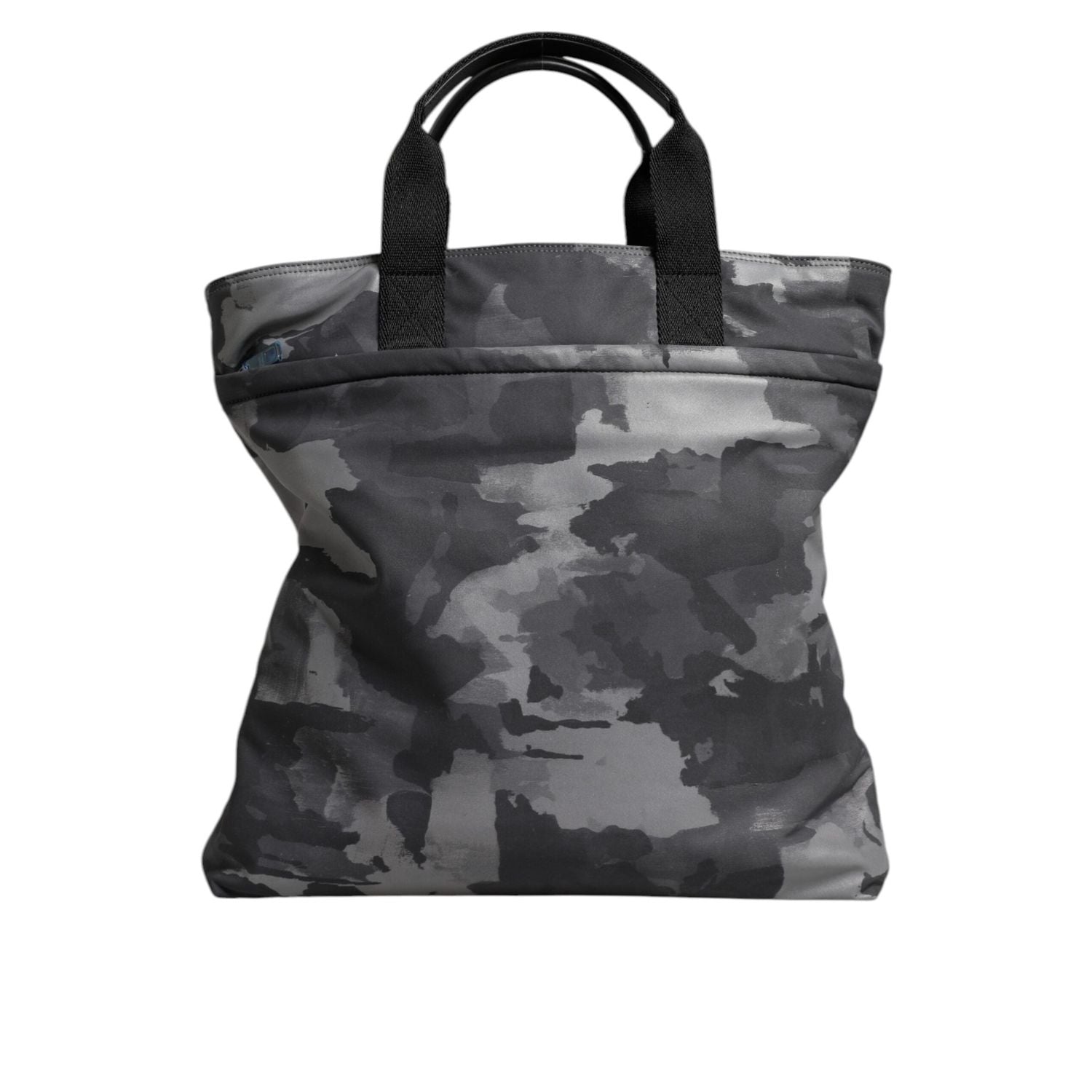 Front view with bag zipped and handles upright.