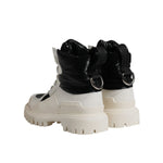 Dolce & Gabbana White Padded Mid Calf Lace Up Boots Shoes LA12907-37