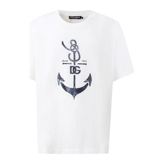 Dolce & Gabbana White Cotton T-Shirt Dolce & Gabbana White Smoke