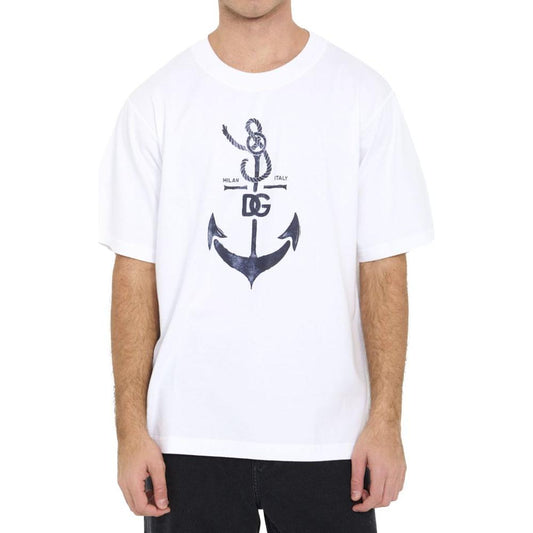 Dolce & Gabbana White Cotton T-Shirt Dolce & Gabbana Lavender