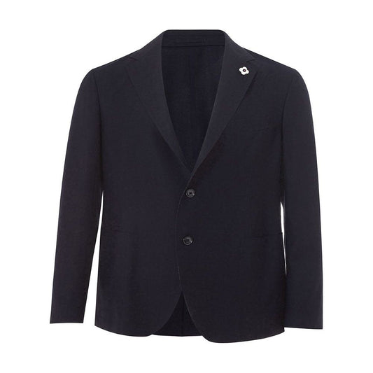 Elegant Blue Cotton Lardini Jacket Lardini Dark Slate Gray