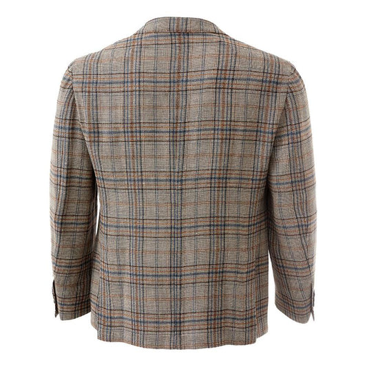 Lardini Elegant Multicolor Linen Jacket Lardini Dim Gray