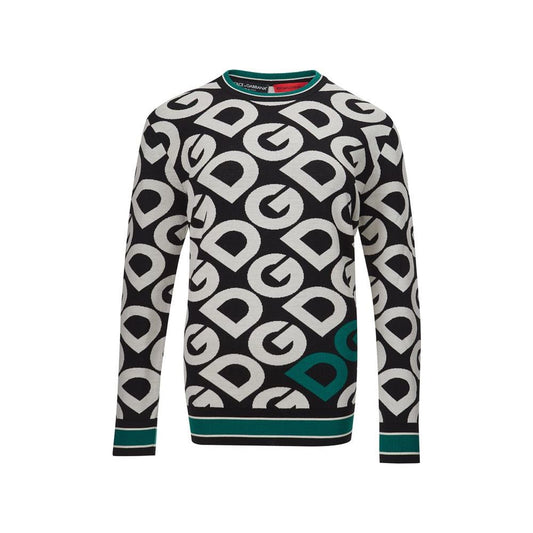Dolce & Gabbana Elegant Black Cotton Sweater for Sophisticated Style Dolce & Gabbana Dark Slate Gray