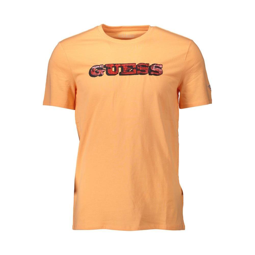 Guess Jeans Orange Cotton Men T-Shirt GU-1614-XXL