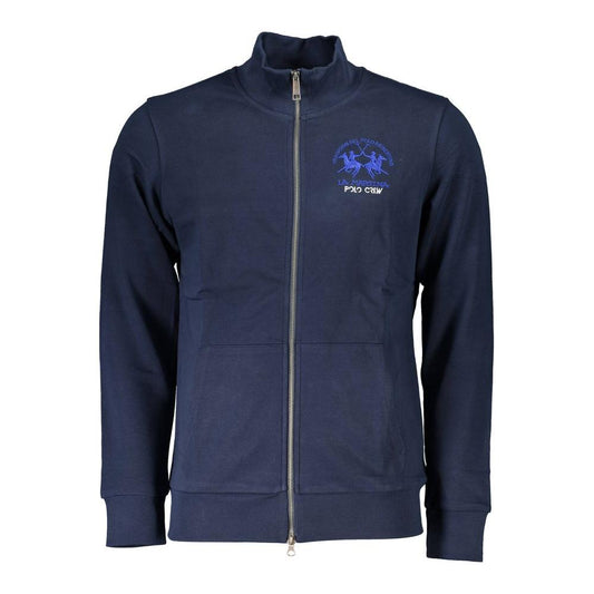 La Martina Blue Cotton Men Sweater La Martina Dark Slate Gray