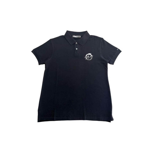 Trussardi Beachwear Black Cotton Men's Polo Shirt