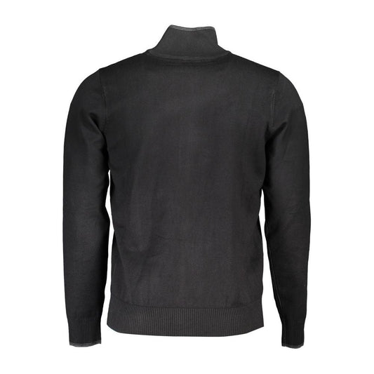 U.S. Grand Polo Elegant Long Sleeve Zip Cardigan with Embroidery U.S. Grand Polo Dark Slate Gray