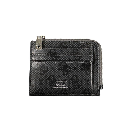Guess Jeans Sleek Black Leather Wallet with Contrasting Accents Guess Jeans Dark Slate Gray