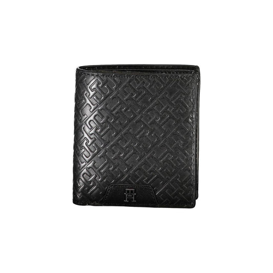 Tommy Hilfiger Sleek Black Leather Dual-Compartment Wallet Tommy Hilfiger Dark Slate Gray