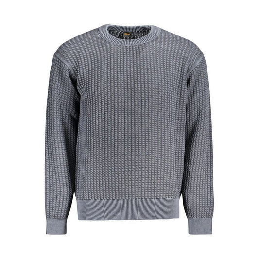 Hugo Boss Blue Cotton Men Sweater Hugo Boss Dim Gray