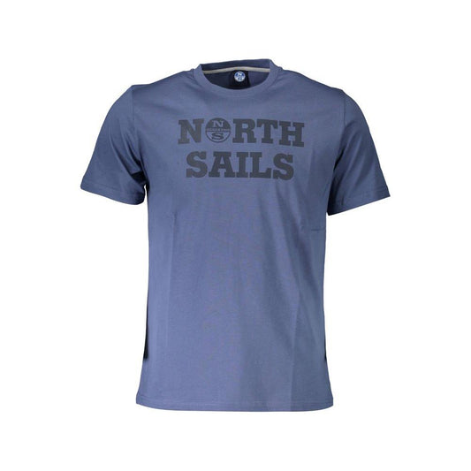 North Sails Blue Cotton Men T-Shirt North Sails Slate Gray