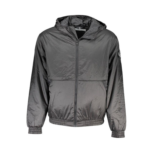 Calvin Klein Black Polyester Men Jacket Calvin Klein Dim Gray