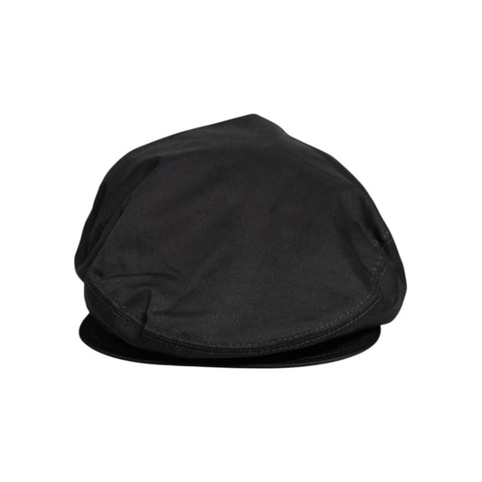 Dolce & Gabbana Black Cotton Newsboy Capello Cabbie Hat