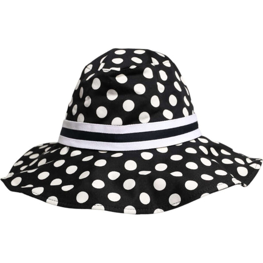 Dolce & Gabbana Black White Polka Dot Wide Brim Bucket Hat Dolce & Gabbana Lavender