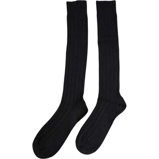 Dolce & Gabbana Black DG Logo Print Over The Calf Socks Dolce & Gabbana Black
