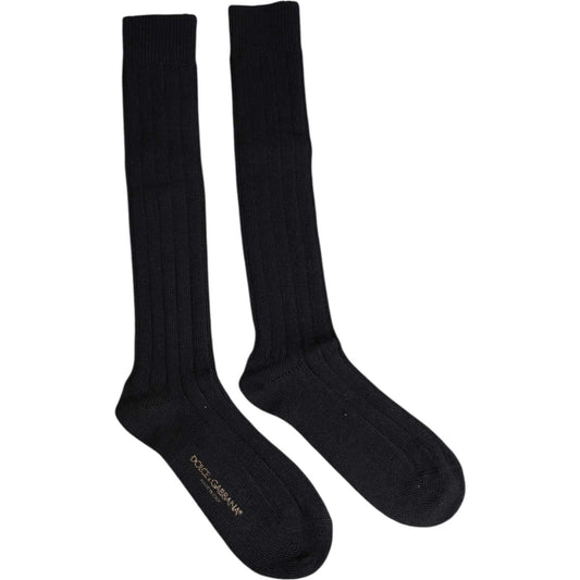 Dolce & Gabbana Black DG Logo Print Over The Calf Socks Dolce & Gabbana Black