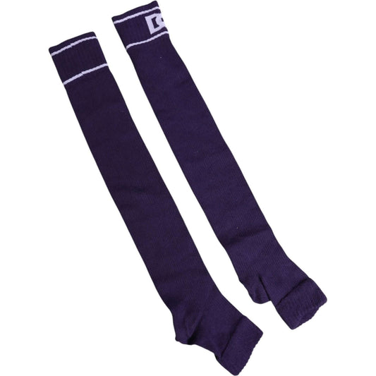 Dolce & Gabbana Purple Cotton DG Logo Print Open Toe Socks Dolce & Gabbana Dark Slate Gray