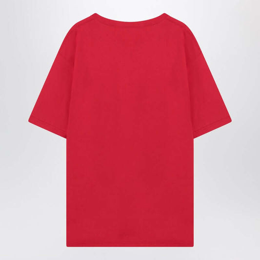 Red T-shirt with Chez Valentino print