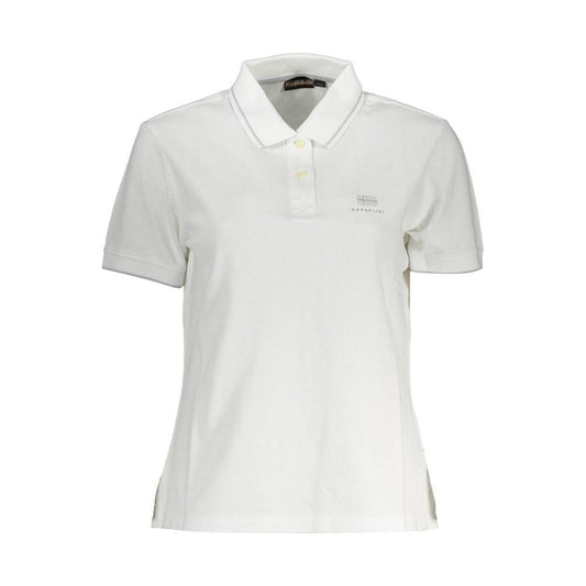 Napapijri White Cotton Women Polo Shirt Napapijri Light Gray
