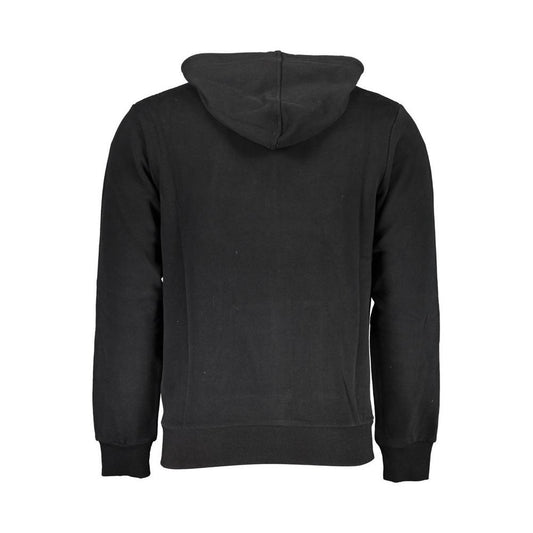 La Martina Sleek Hooded Cotton Sweatshirt in Black La Martina Dark Slate Gray