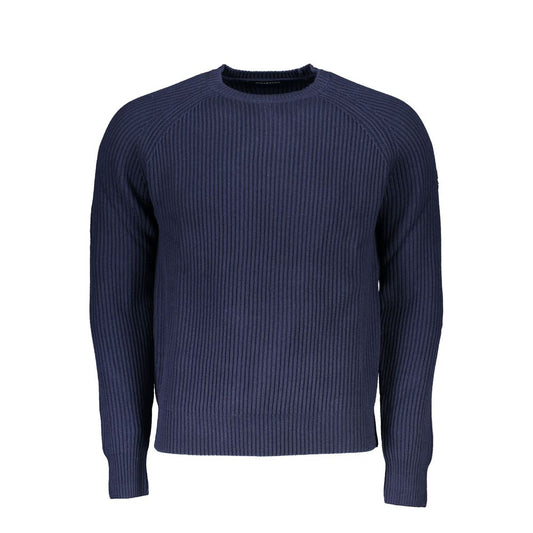 North Sails Blue Cotton Men Sweater North Sails Dark Slate Gray