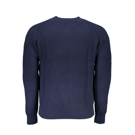 North Sails Blue Cotton Men Sweater North Sails Dark Slate Gray