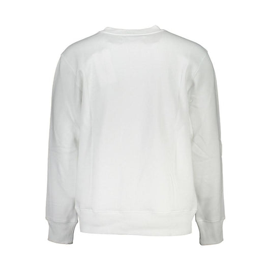 Calvin Klein Crisp White Crew Neck Cotton-Blend Sweater Calvin Klein Light Gray